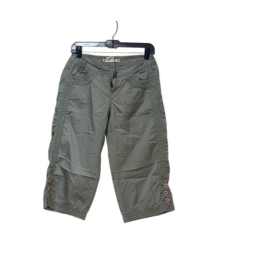 Hei Hei Anthropologie Olive Green Cargo Capri Pants Womens Size 2 Cotton Cropped